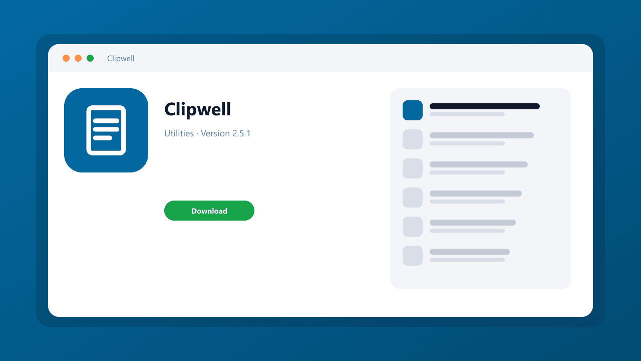 Clipwell screenshot