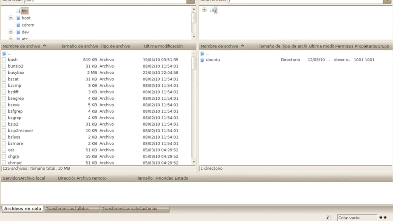 FileZilla Client screenshot