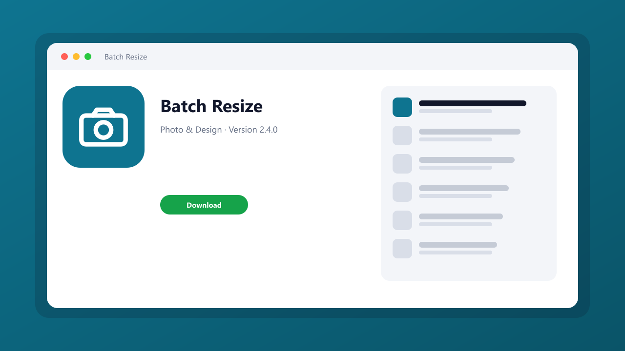 Batch Resize main window