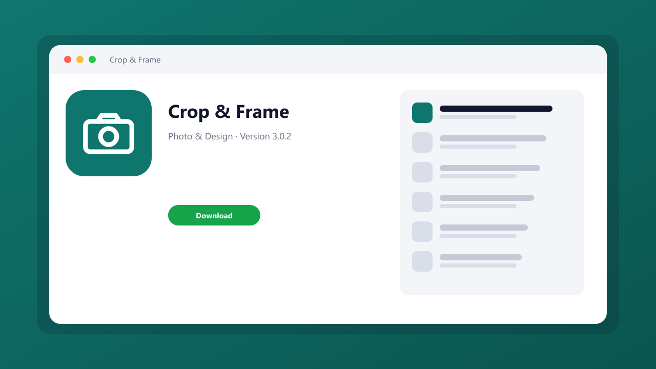Crop & Frame main window