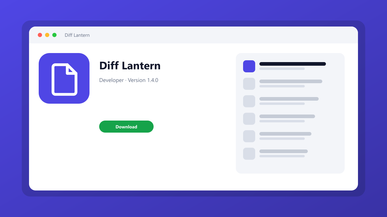 Diff Lantern main window