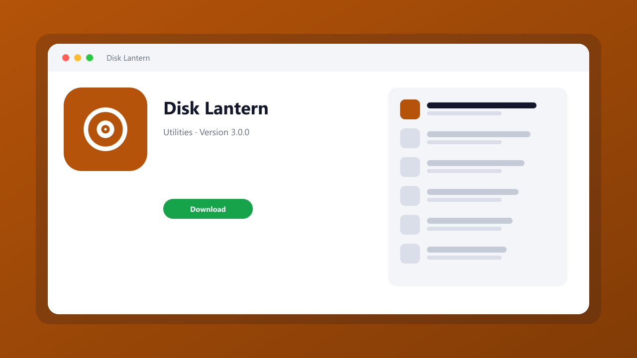 Disk Lantern main window