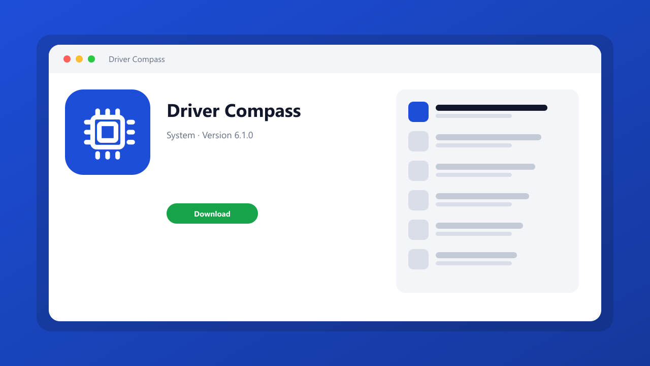 Driver Compass main window