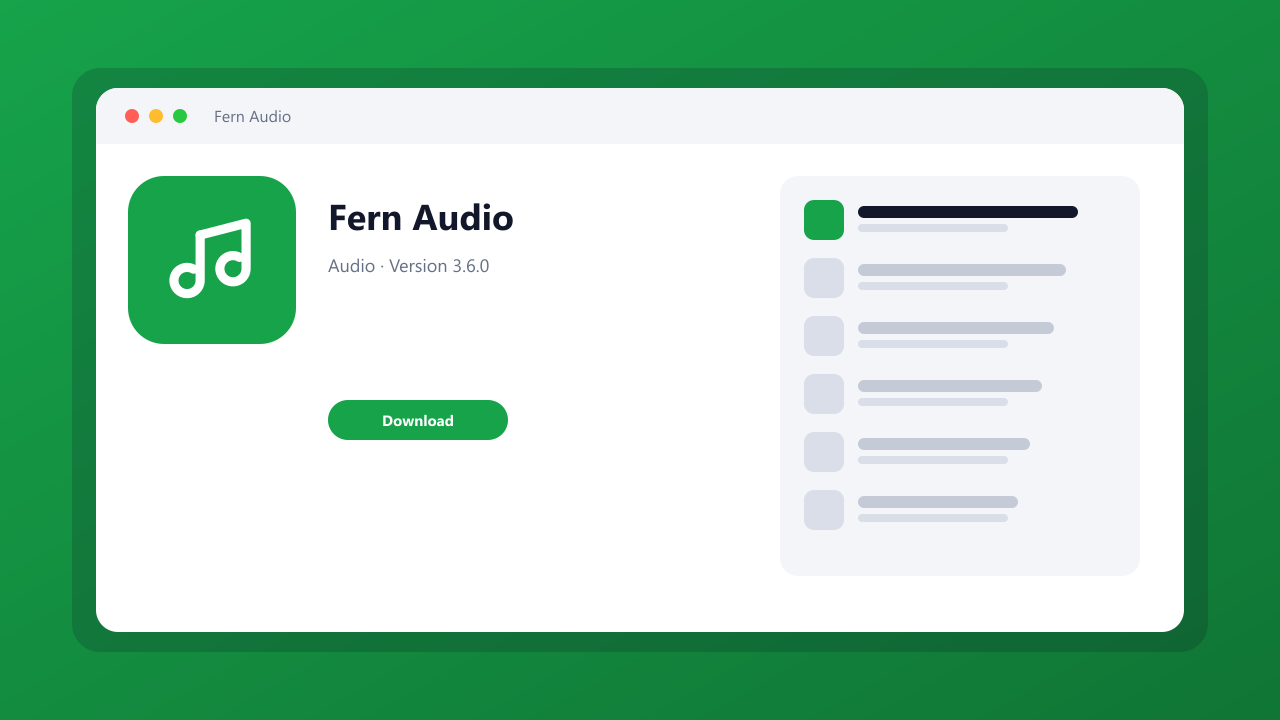 Fern Audio main window