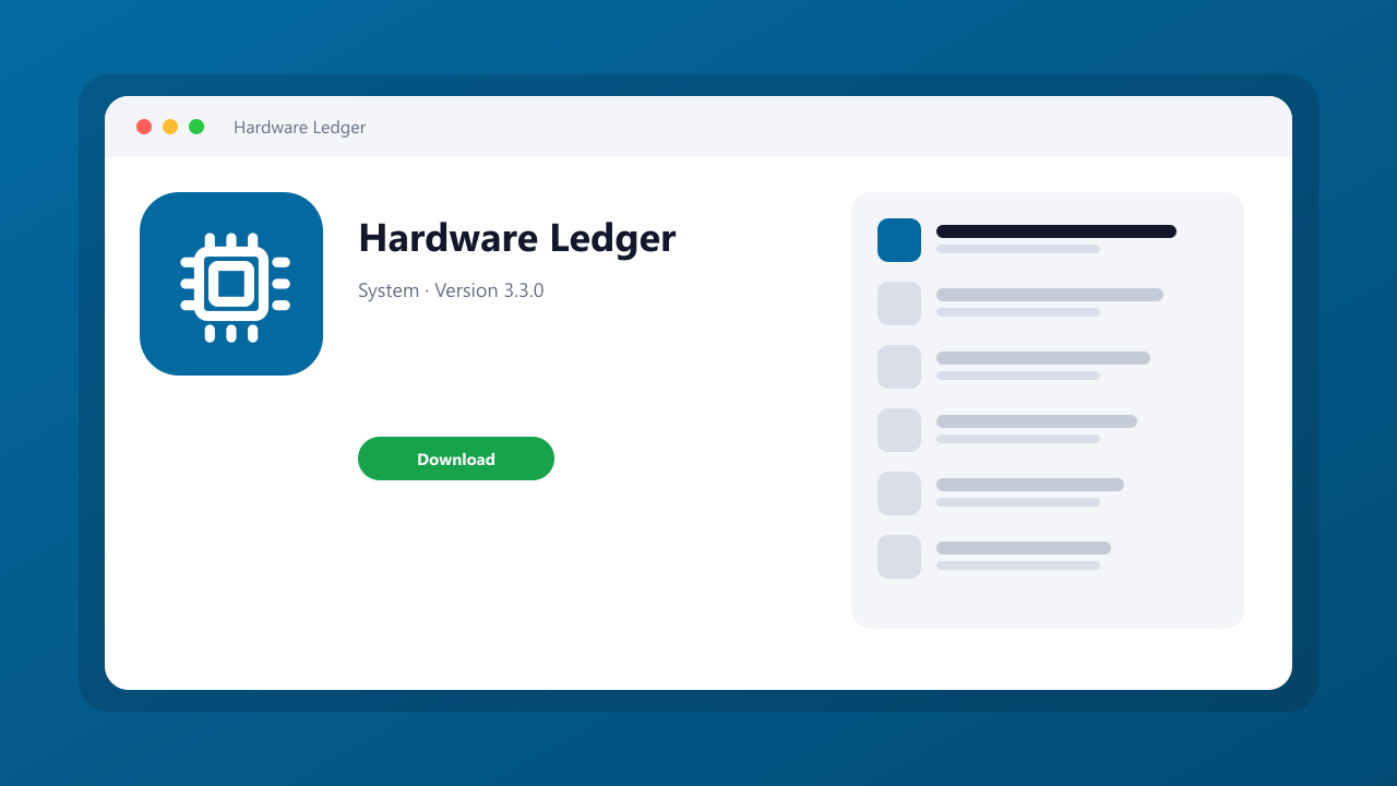 Hardware Ledger main window
