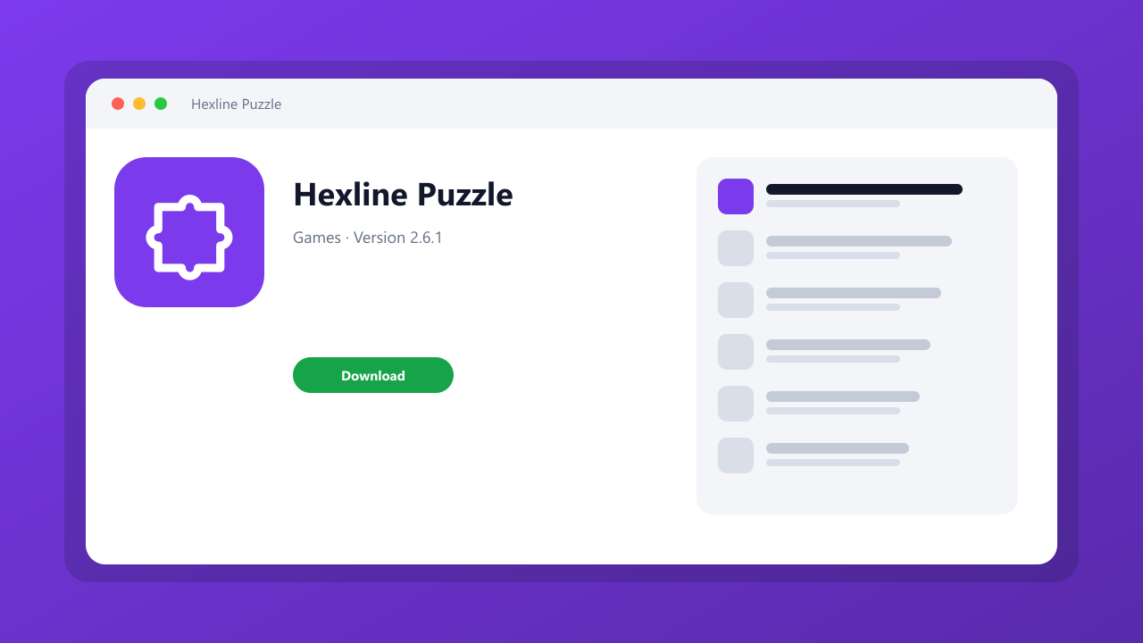 Hexline Puzzle main window