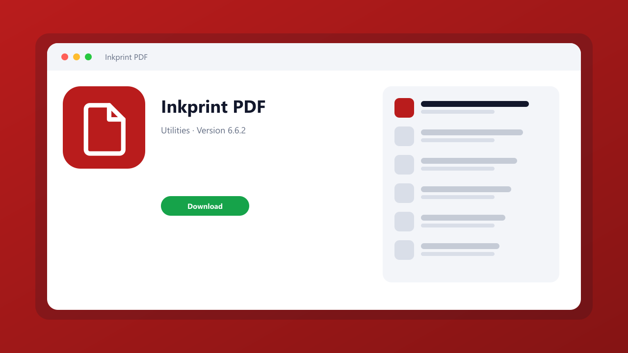 Inkprint PDF main window