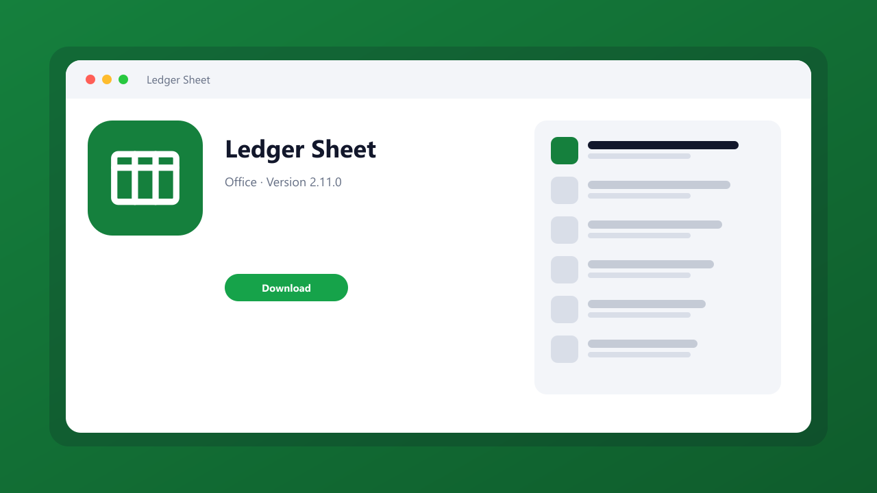Ledger Sheet main window