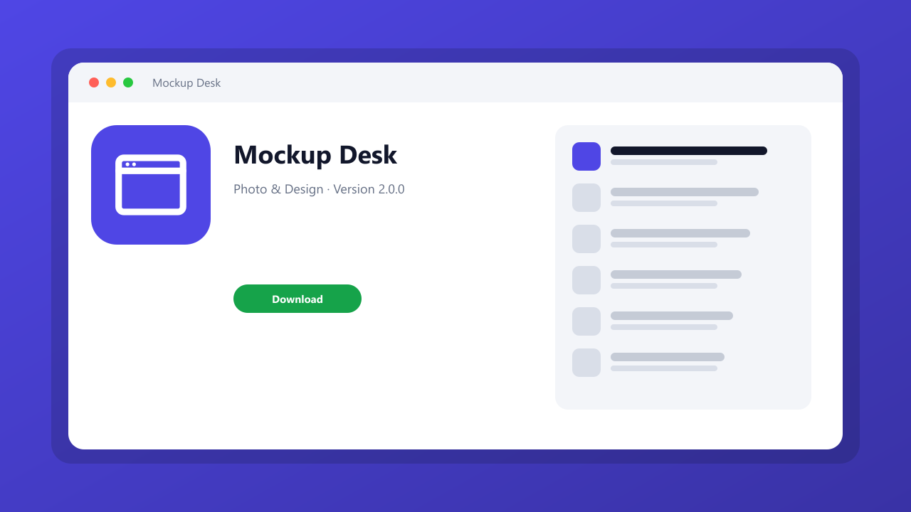 Mockup Desk main window