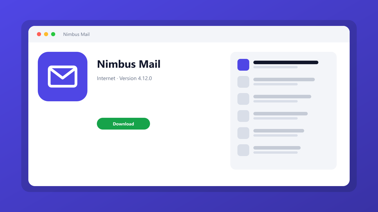 Nimbus Mail main window