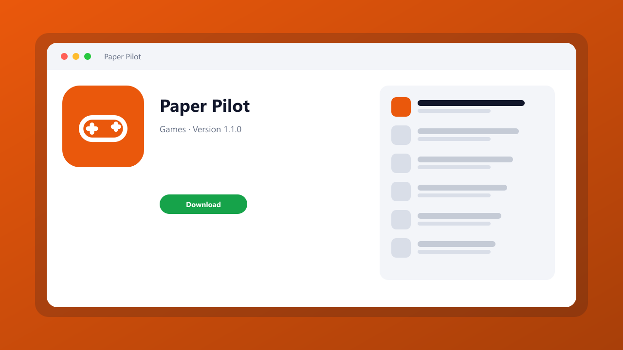 Paper Pilot main window