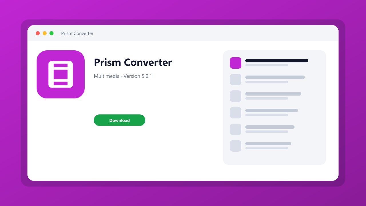 Prism Converter main window