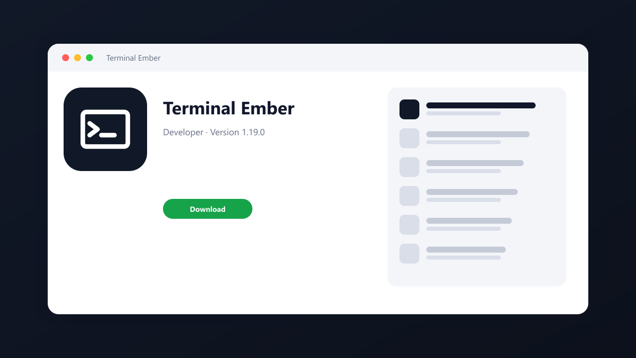 Terminal Ember main window