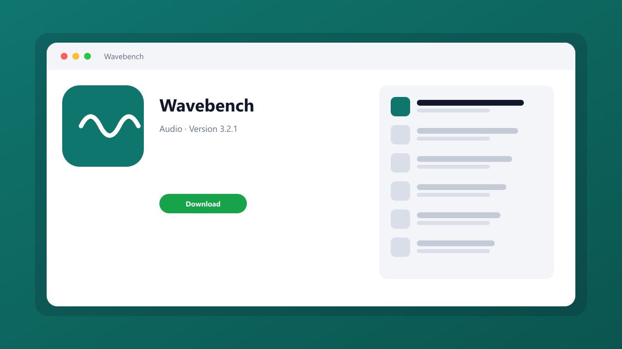 Wavebench main window